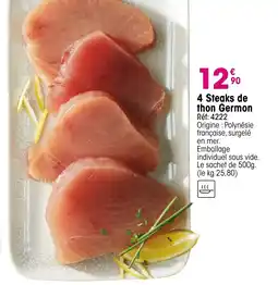 Croque Gel Germon Steaks de thon offre