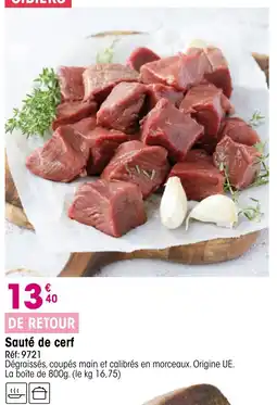 Croque Gel Sauté de cerf offre