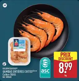 ALDI GOLDEN SEAFOOD GAMBAS ENTIERES CUITES offre