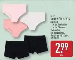 ALDI L&D SOUS-VÊTEMENTS offre