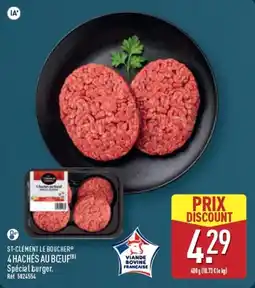 ALDI ST-CLÉMENT LE BOUCHER 4 HACHÉS AU BŒUF offre