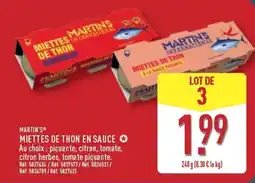 ALDI MARTIN'S MIETTES DE THON EN SAUCE offre