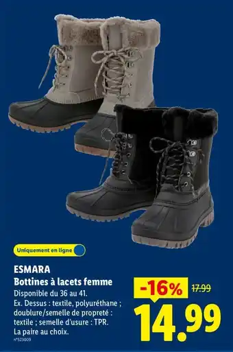 ESMARA Bottines à lacets femme