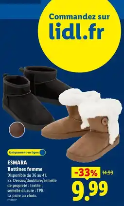 Lidl ESMARA Bottines femme offre