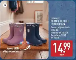 ALDI LILY & DAN BOTTES DE PLUIE FOURRÉES offre