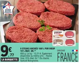 E.Leclerc Express LA BARQUETTE 8 STEAKS HACHÉS 100% PUR BŒUF offre