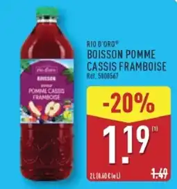 ALDI Rio d'oro boisson pomme cassis framboise offre
