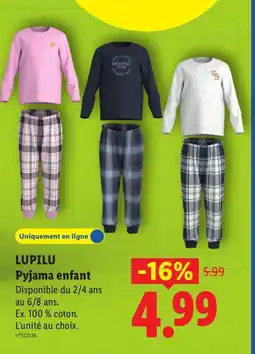 Lidl Lupilu pyjama enfant offre