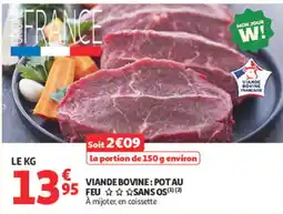 Auchan Viande bovine pot ay feu sans os offre