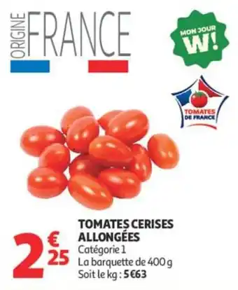 TOMATES CERISES ALLONGÉES