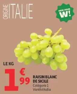 Auchan Variété Italia Raisin blanc de Sicile offre