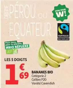Auchan LES 5 DOIGTS BANANES BIO offre