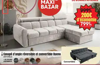 Canapé d’angle réversible et convertible bueno 247×174 cm