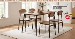 Maxi Bazar Table de repas madrid et 4 chaises offre