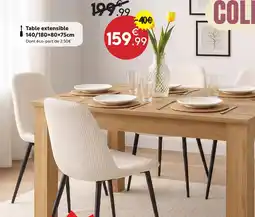 Maxi Bazar Table extensible 140/180×80×75cm offre