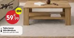 Maxi Bazar Table basse 103×38×63cm offre