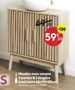 Maxi Bazar Meuble sous vasque 2 portes & 1 étagère intérieure offre