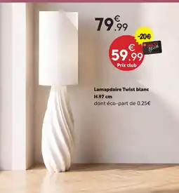 Maxi Bazar Lampadaire twist blanc offre