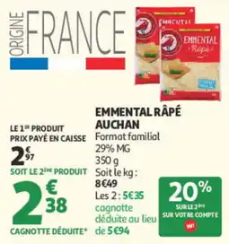 Auchan EMMENTAL RÂPÉ AUCHAN offre