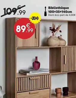 Maxi Bazar Bibliothèque 100×35×140cm offre