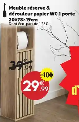 Maxi Bazar Meuble réserve & dérouleur papier wc 1 porte offre