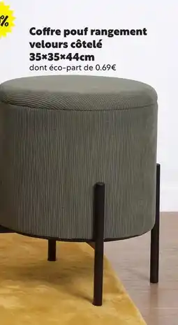 Maxi Bazar Coffre pouf rangement velours côtelé offre