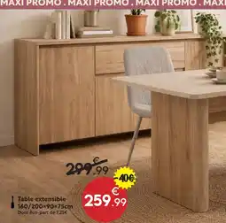 Maxi Bazar Table extensible 160/200×90×75 cm offre