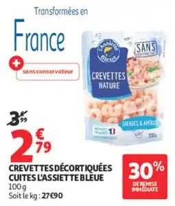 Auchan L'Assiette Bleue Crevettes Nature offre