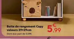 Maxi Bazar Boite de rangement capy velours offre