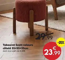 Maxi Bazar Tabouret scott velours côtelé offre
