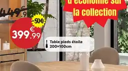 Maxi Bazar Table pieds étoile 200×100 cm offre