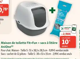 Maxi Zoo Anione maison de toilette fit+fun + sacs à litière offre