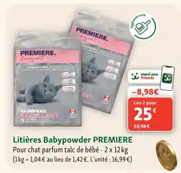 Maxi Zoo Premiere litières babypowder offre