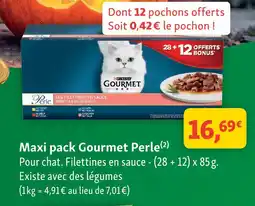 Maxi Zoo Gourmet perle maxi pack filettines en sauce pour chat offre