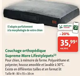 Maxi Zoo Couchage orthopédique supreme more lifestylepets offre