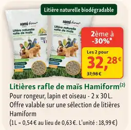Maxi Zoo Hamiform litières rafle de maïs offre