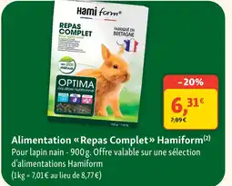Maxi Zoo Hamiform alimentation repas complet pour lapin nain offre