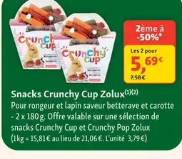 Maxi Zoo Zolux snacks crunchy cup offre