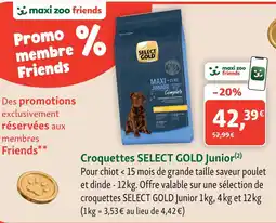 Maxi Zoo Select gold croquettes junior offre