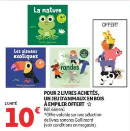 Auchan Gallimard livres sonores offre