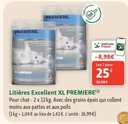 Maxi Zoo Premiere litières excellent xl offre