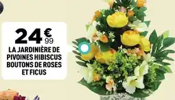 Centrakor La jardinière de pivoines hibiscus boutons de roses et ficus offre