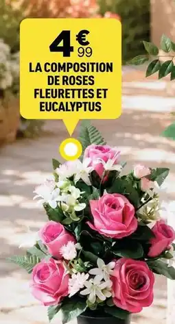 Centrakor La composition de roses fleurettes et eucalyptus offre