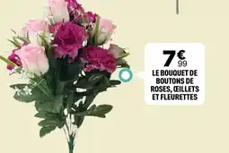 Centrakor Le bouquet de boutons de roses,eillets et fleurettes offre