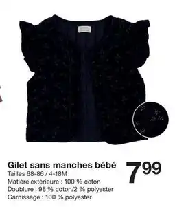 Zeeman Gilet sans manches bébé offre