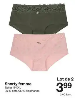 Zeeman Shorty femme offre