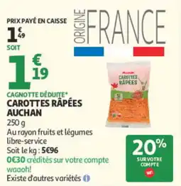 Auchan Auchan Carottes Râpées offre