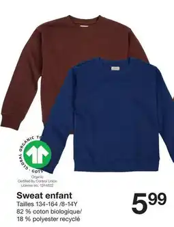 Zeeman Sweat enfant offre
