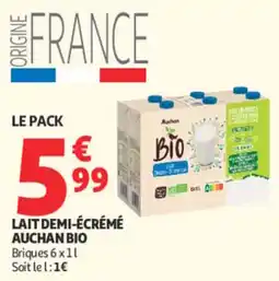 Auchan Auchan Lait demi-écrémé offre