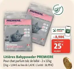 Maxi Zoo Litières babypowder offre